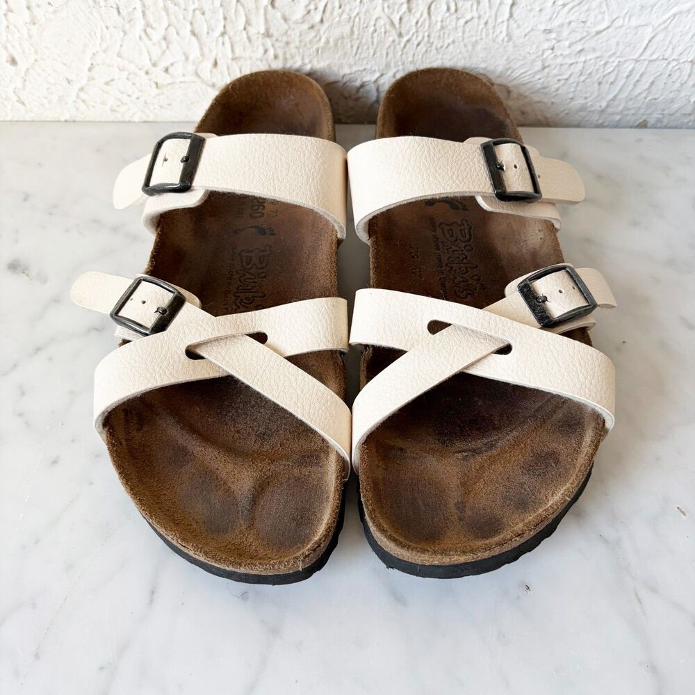 Birki's by Birkenstock Nepal White Leather Sandals Women's EU 40 US 9 L6 M7